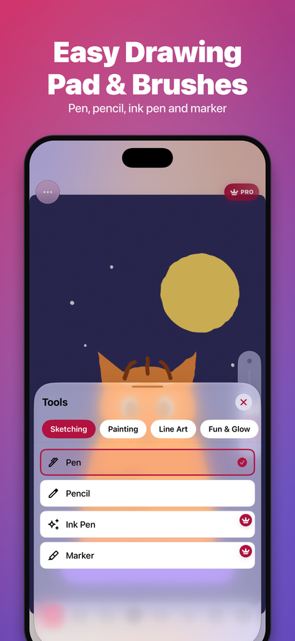 Drawing Pad — generating AI drawing ideas in one tap