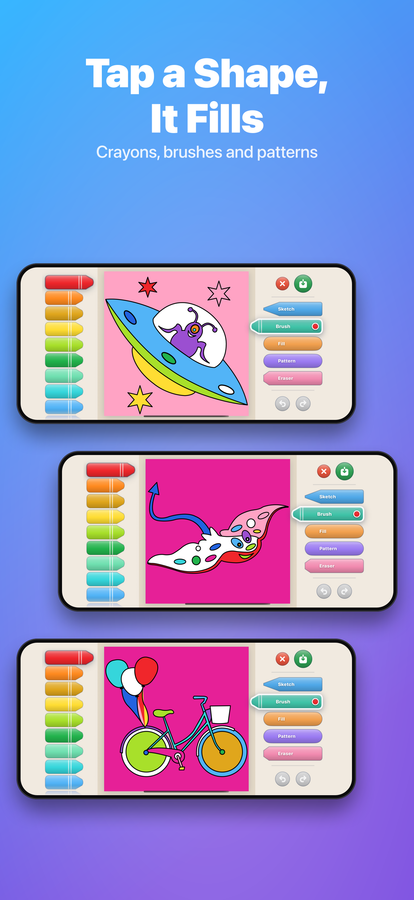 Colorful — pattern fill tool in use