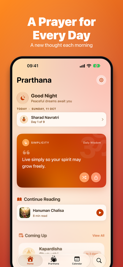 Prarthana: festival calendar
